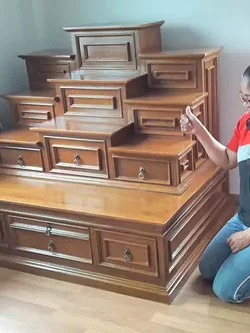 โต๊ะหมู่บูชาแท่น 9 กลาง คิ้วนูน