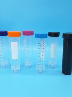 Free-standing Centrifuge Tube 50ml ,Sterile, หลอดทดลองแบบตั้งโต๊ะ ขนาด50 มล. (หลอดเก็บเมล็ดกาแฟ) (ขายยกลัง)