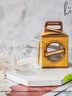 ของชำร่วยงานศพ แก้วเป็กใส ในกล่องแทนคำขอบคุณ