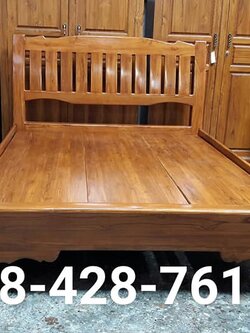 เตียงซี่ตั้งหลังเอน 5 ฟุต ไม้สัก