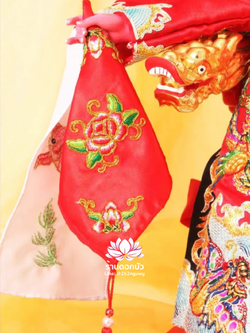 ผ้าเช็ดหน้า ผ้างานปักสำหรับองค์พระกิมซิ้น ผ้าสำหรับเทพธิดา ผ้าสำหรับเทวนารี ลายดอกโบตั๋น