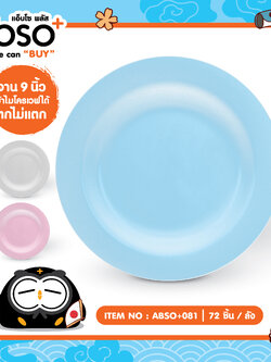 ABSO+081 จานพลาสติก 9 นิ้ว โหลละ 198 บาท 12 ชิ้น
