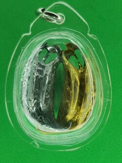 ของป้องกัน เล็บครุฑอัดกรอบพลาสติกคู่ สีเงิน สีทองเล็บครุฑ พญาเล็บครุฑ์ ของแท้ พญาเล็บครุฑ