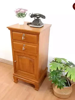 ตู้ลิ้นชักไม้สัก 1 บาน 2 ลิ้นชัก ขาสิงห์