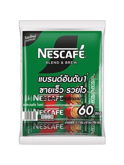 Nescafe 3in1 Blend&Blew เอสเปรสโซ่ (สีเขียว) 15.1 กรัม x 60 ซอง