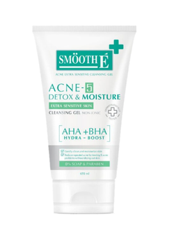 Smooth E Acne-5 Detox & Moisture Extra Sensitive Cleansing Gel 120 ml.