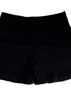 กางเกงขาสั้นชายระบาย ผ้าฮานาโกะ สีดำ Size S M L XL