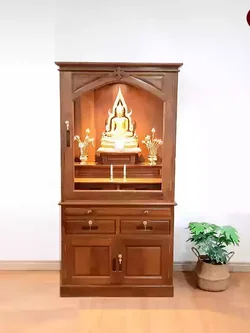 ตู้พระโมเดิร์นไม้สัก 50x90x180 ซม.
