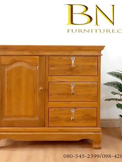 ที่วาง TV 3 ลิ้นชักข้าง ขาสิงห์ 50x100 สูง 90 ซม.