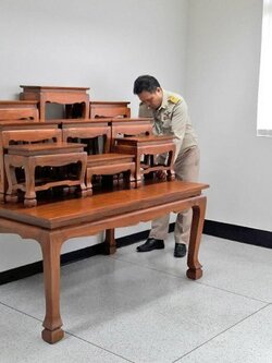 โต๊ะหมู่บูชา 9 หน้า 9 กว้างเเละสูง /ไม้หนา