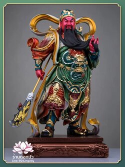 เทพเจ้ากวนอู และพระเวทโพธิสัตว์ (อุ่ยท้อผ่อสัก) งานเรซิ่นคุณภาพสูง ขนาด 12/16/19/24 นิ้ว