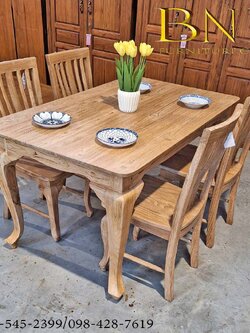 ชุดโต๊ะทานข้าวไม้สักรุ่นเบสซี่