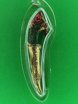 ของป้องกัน จี้มีดหมอพญานาค กรอบพลาสติกกันน้ำ 1เศียร จี้พญานาคแท้ จี้พญานาคห้อยคอ จี้พญานาคราช