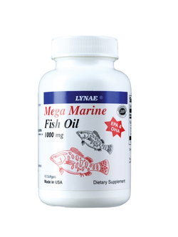 Lynae mega marine fish oil 1000 mg. 60 softgels