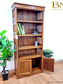 ชั้นหนังสือไม้สัก รุ่นมูนไชน์