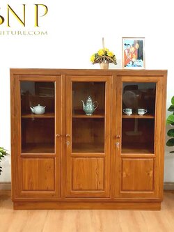 ตู้โชว์ไม้สักรุ่น อิลิเเกนท์ Elegance