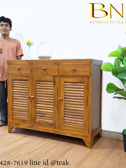 ตู้รองเท้า 3 บานเกล็ด บัวหลบ