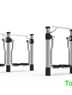 เครื่องออกกำลังกายกลางแจ้งผลิตจากแสตนเลส ชุด อุปกรณ์เดินอากาศ แบบเล่นคู่