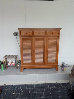 ตู้รองเท้า 3 บานเกล็ด สูง 1.3 ม.