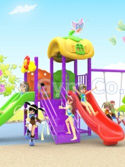 เครื่องเล่นสนามกลางแจ้ง ชุดบ้านการ์ตูน Cartoon House Series