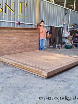 เตียงนอนโมเดิร์น รุ่น อันพาย ( ไม้สักทำสีเสี้ยนขาว)