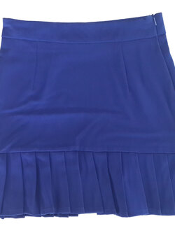 กระโปรงปลายจีบ ผ้าฮานาโกะ สีน้ำเงิน Size S M L XL