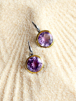 ต่างหูอเมทิสต์แท้จากธรรมชาติ Amethyst earrings