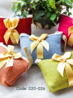 ของชำร่วยงานศพ กระเป๋าผ้ากระสอบสีพื้น