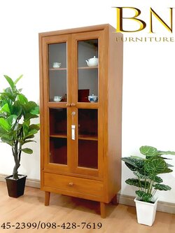 ตู้โชว์ไม้สักแท้ รุ่น พินเตอร์