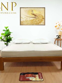 เตียงไม้สักเเท้ 6 ฟุต รุ่นสมูธตี้ ( เตียงหัวโล้น-ท้ายโล้น )