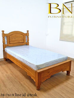 เตียงนอน 3.5 ฟุต รุ่นปีกนกเสากลึง