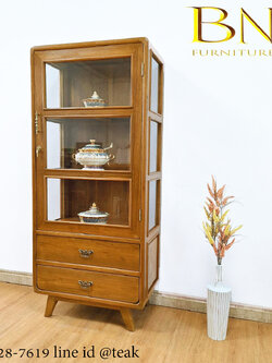 ตู้โชว์ไม้สัก รุ่น ลิซ่า