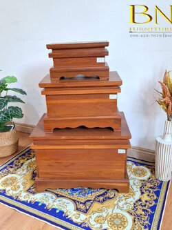 หีบสมบัติโบราณ กำปั่นไม้สัก รุ่น สี่เหลี่ยม