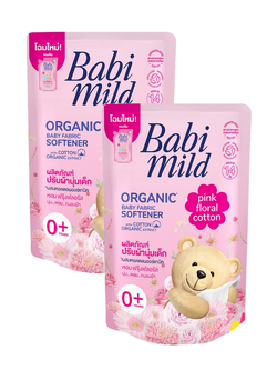 Babymild เบบี้มายด์ น้ำยาปรับผ้านุ่มเด็ก กลิ่นพิ้งค์ฟลอรัล 570 มล. (รุ่น 1 แถม 1)