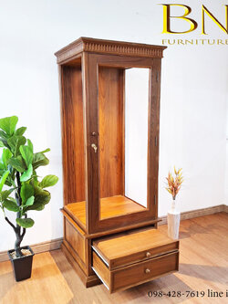 ตู้พัดยศไม้สักสูง 1.8 เมตร