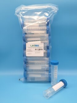 Free-standing Centrifuge Tube 50ml ,Sterile, หลอดทดลองแบบตั้งโต๊ะ ขนาด50 มล. (หลอดเก็บเมล็ดกาแฟ) : สีน้ำเงิน