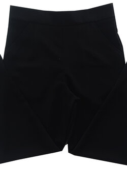 กางเกงเอวสูงขาเดฟ8ส่วน ผ้าฮานาโกะ ซิปซ้าย ไม่มีกระเป๋า สีดำ Size 2X 3X