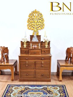 โต๊ะหมู่โมเดิร์นไม้สักหมู่ 7 สีไม้