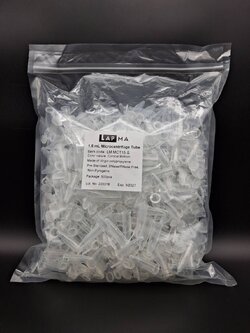 หลอดเก็บตัวอย่าง,หลอดไมโครเซนติฟิวก์พลาสติก (Micro Centrifuge Tube ) 1.5mL, 500pcs/pack , Sterile