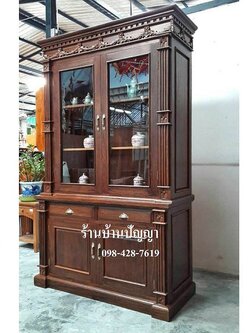 ตู้โชว์หลุยส์ 2 ชั้น เสาโรมัน