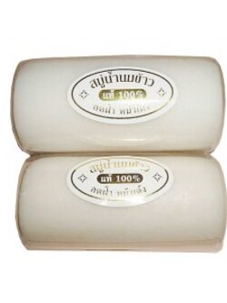 สบู่นมข้าว100%ขอนไม้K. (แพ็ค12ก้อน)