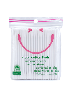 Kiddy ไม้ปั่นหูก้านเล็ก 100 ก้าน ขนาด18กรัม