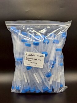 (ราคาขายปลีก/ขายส่ง 2000ชิ้น/กล่อง) 15 ml centrifuge tube Screw Cap ,หลอดใส่ตัวอย่าง หลอดปั่นเหวี่ยง ขนาด 15 มิลลิลิตร : สีน้ำเงิน