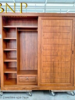 ตู้เสื้อผ้าบานสไลด์ ราว 2 ชั้น 2 เมตร