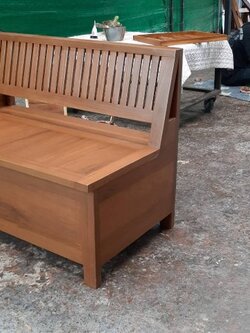 เก้าอี้นั่งเก็บของได้57x100x75ซม.ไม้สักแท้