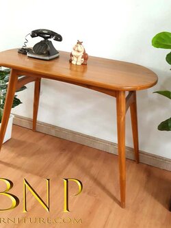 โต๊ะไม้สักมินิมอล วงรี
