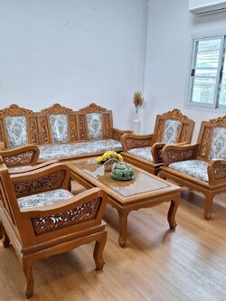 ชุดรับเเขก เเกะสลักช้าง 8 ชิ้น