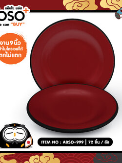 ABSO+999 จานพลาสติกญี่ปุ่น 9 นิ้ว โหลละ 210 บาท 12 ชิ้น ชิ้น