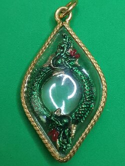 ของป้องกัน บ่วงบาศพญานาค 2เศียร สีเขียว กรอบไมคอน จี้พญานาคแท้ จี้พญานาคห้อยคอ จี้พญานาคราช