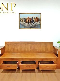 โซฟานอนเดย์เบดไม้สักแท้ รุ่น ลักซูรี่